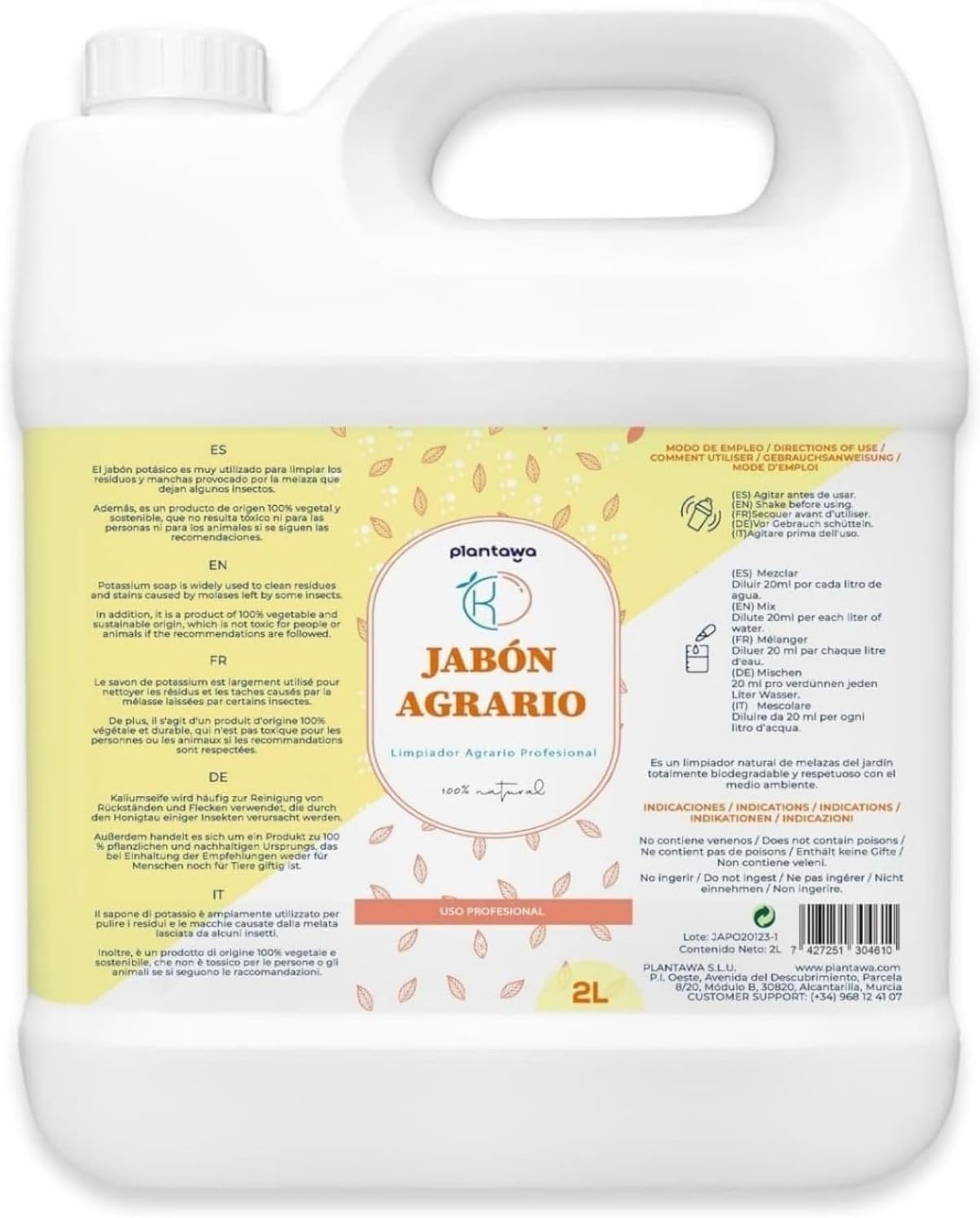 Jabón potásico Plantawa de 2 litros